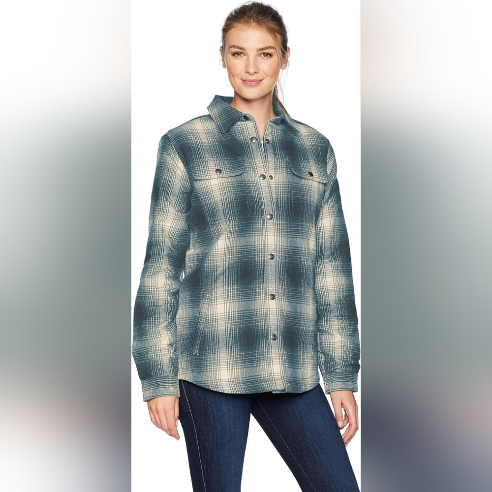 Carhartt Women's Hubbard Sherpa Lined Shirt Jacket - Balsam Green